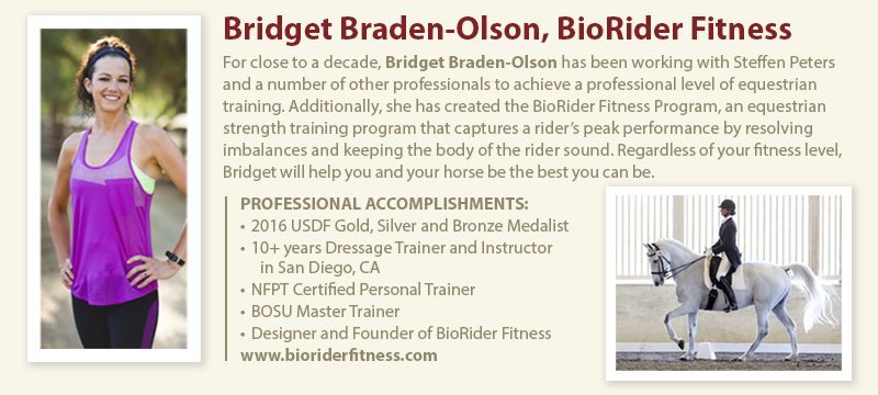 exercises for the horse rider, get fit for horse riding, exercise for the equestrian athlete, biorider fitness, bridget braden-olson
