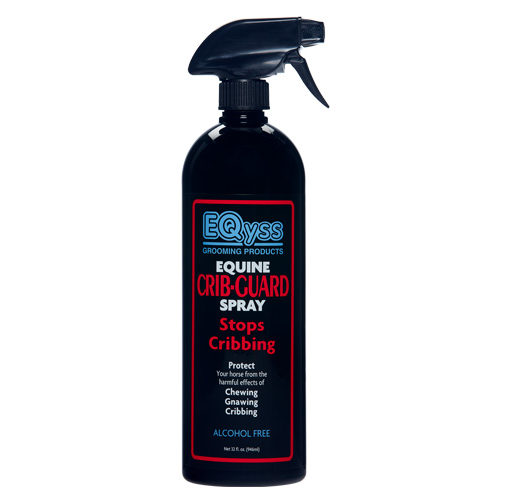 Equine Crib-Guard Spray from EQyss, preventing horse cribbing, dealing with equine cribbing
