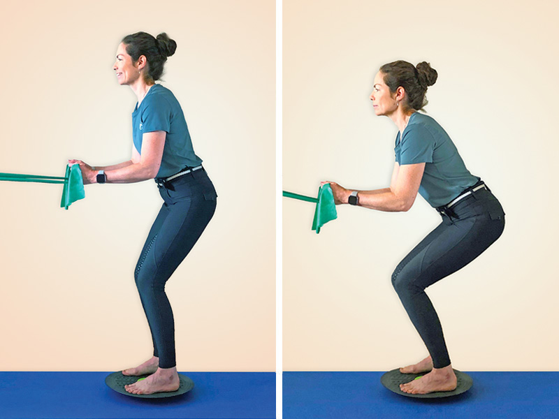 Upper Body Strengthening, Balance Board Squats, Exercises for Horse Riders