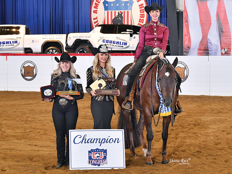 All American Quarter Horse Congress Championship - Senior Western Pleasure Champion - Canadian Bred Air Ryde 
