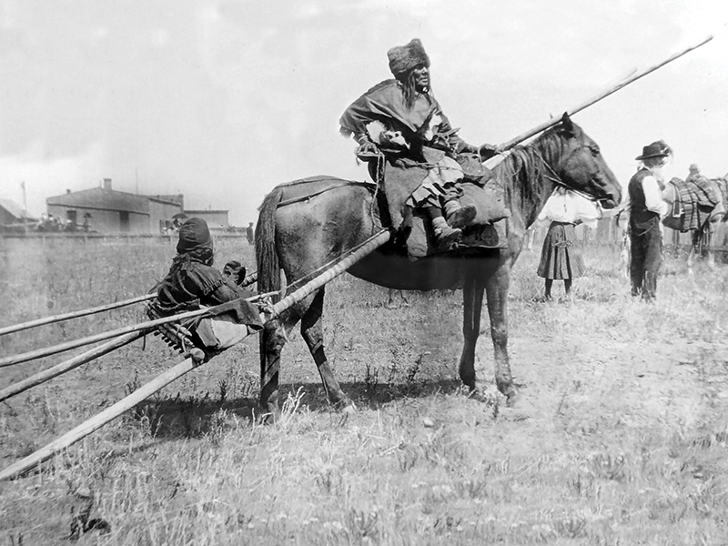 blackfoot used horse travois, fort museum nwmp, first nations interpretive centre,  rcmp march west 1876, how the RCMP started, mounted police origin, history of rcmp, horses in the rcmp