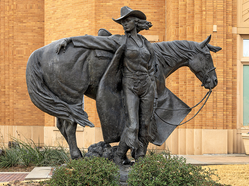 national cowgirl museum david pillow, cowgirl statue, national cowgirl museum statue