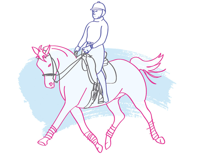 Cowboy Horse Riding Line Art PNG & SVG Design For T-Shirts