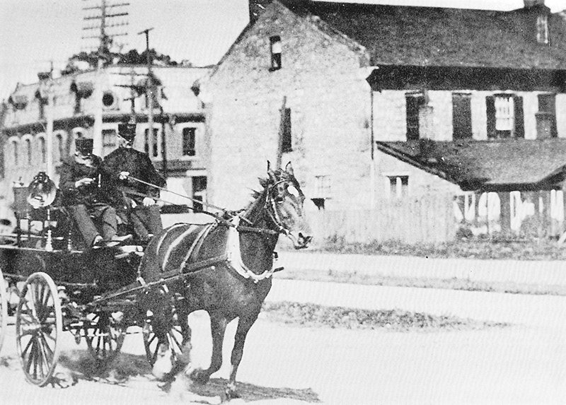 horses in canadian history, fire horses, horses used for fire trucks horse drawn fire engine