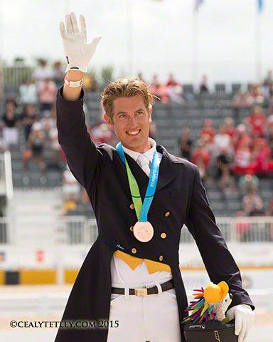 Chris von Martels Bronze, Starting Gate, dressage freestyle, TORONTO 2015 Pan American Games, Caledon Pan Am Equestrian Park, United States Equestrian Team, Steffen Peters, Laura Graves claimed the individual gold and silver medals respectively. Peters, a three-time Olympian, Alltech FEI World Equestrian Games, Belinda Trussell, Brittany Fraser