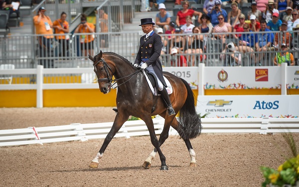 Chris von Martels Bronze, Starting Gate, dressage freestyle, TORONTO 2015 Pan American Games, Caledon Pan Am Equestrian Park, United States Equestrian Team, Steffen Peters, Laura Graves claimed the individual gold and silver medals respectively. Peters, a three-time Olympian, Alltech FEI World Equestrian Games, Belinda Trussell, Brittany Fraser