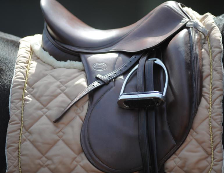 leather dressage saddle