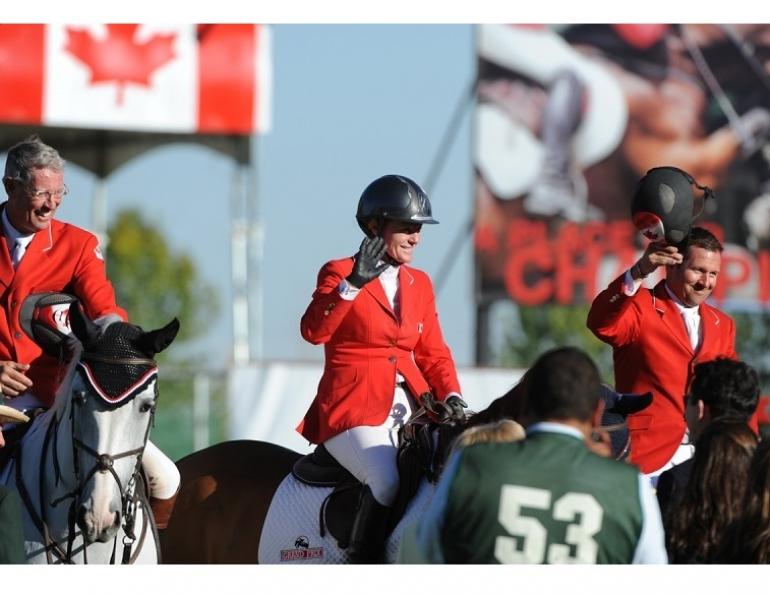 beth underhill at spruce meadows with the canadian show jumping team