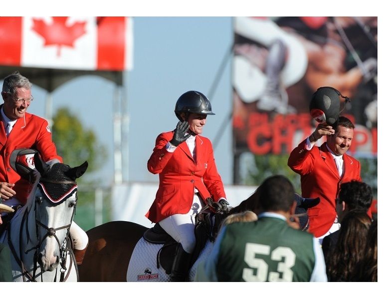 beth underhill at spruce meadows with the canadian show jumping team